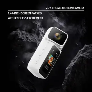 Mini Action Camera, 2.7K UHD Digital Thumb Camera with 180° Rotatable Lens, 1.47in Screen, WiFi Hotspot, Magnetic Strap, 128G Micro SD Card, Live View, Clip-On Body Cam for Vlog & Pet Photography ，Tiny thumb cam fathersdaygift