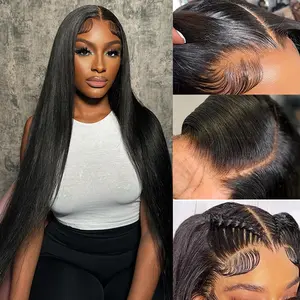 250% Density 13x6 Full Lace Frontal Wig Straight Lace Front Wigs Human Hair HD Transparent Lace Wig Pre Plucked with Baby Hair Brazilian Virgin Human Hair Wigs for Black Women