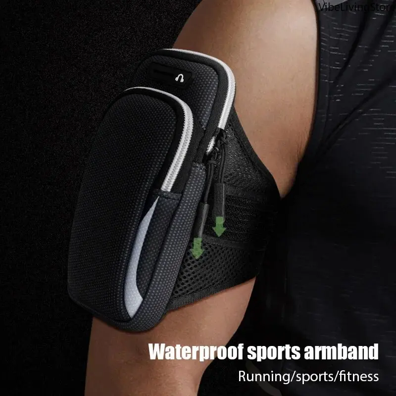 Unisex Running Armband Phone Holder & Water-Resistant Waist Bag for Runners, Smartphone Users - Universal Fit for Smartphones Up to 7.2 in Jogging, Fitness, Activewear, Adjustable, No