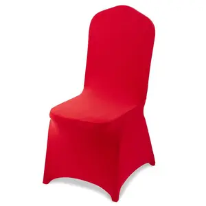 VEVOR 50 Pcs Red Chair Covers, Polyester Spandex Chair Cover, Stretch Slipcovers for Wedding Party Dining Banquet Flat-Front Chair Covers, Fits Chair Measures up to 20.08x 17.72x 37.4 inch