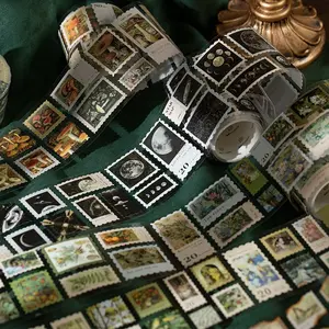 Vintage Paper Tape Set, Space Plant Travel Season Landscape Floral, Diary Scrapbook DIY Art Crafts Gift Wrapping Handmade Journal