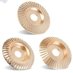 3PCS Wood Carving Disc Set for Angle Grinder, Durable Grinding & Shaping Wheels for Wood Cutting, Sanding & Carving, Heavy-Duty Grinder Attachment Set for DIY Woodworking and Craft Projects