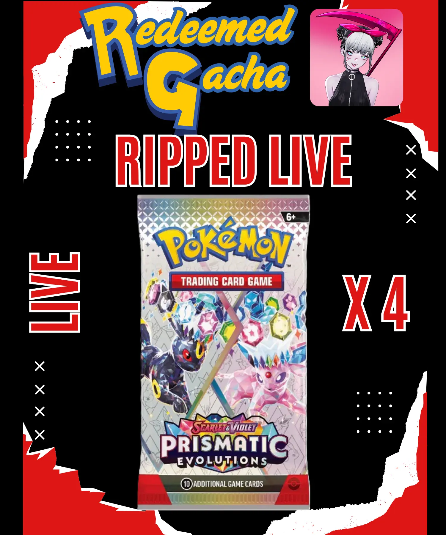 4x Pokémon TCG Prismatic Evolutions Booster Packs - Ripped LIVE
