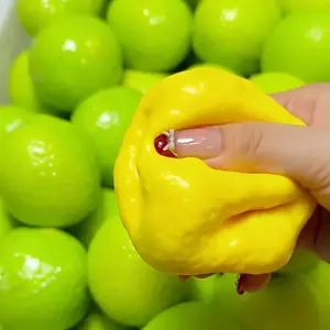 Handmade Crispy lemon Stress Ball Squeeze Toy, Color-Changing Mango Squishy Fidget Ball, ASMR Sensory Stress Relief Toy