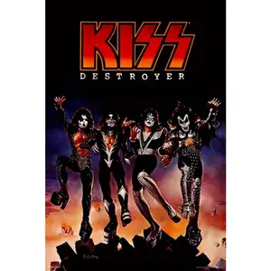 Kiss Band Destroyer Album Cover, High-quality Collectible Wall Art Print, Ideal Merchandise Gift for Heavy Metal Fans to Decorate Home Or Room, Poster