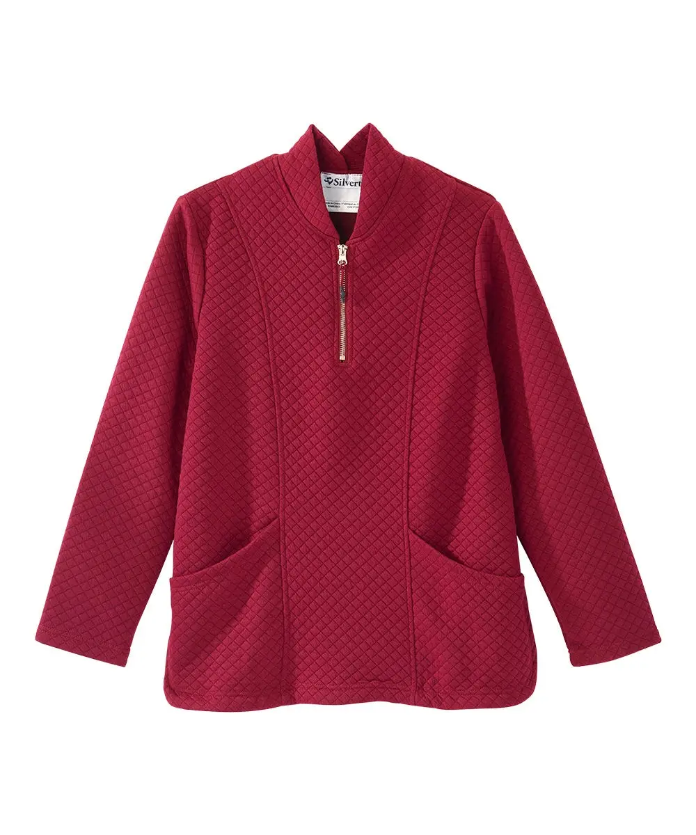 Women's Easy Dressing Open Back Half Zip Track Suit Top - Clearance