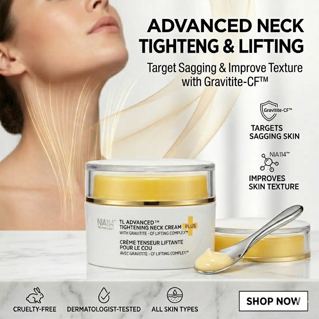Tighten & Lift Neck Cream With Alpha-3 Peptides Arbutin Spilanthol - V-Line Jawline To Chest Anti-Wrinkle Crepey Skin Treatment, Dark Spot Fading Skincare