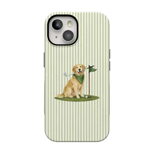 Casely iPhone 15 Case | Clubhouse | Golden on the Green | Bold Protective Design | Compatible with MagSafe