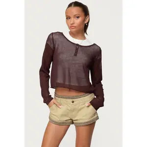 Kilian Sheer Knit Henley Top