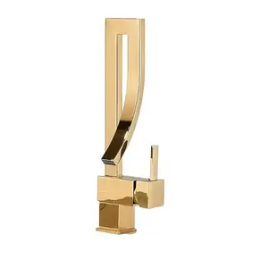 Gold bathroom faucet, gold bathroom sink faucet with single handle, modern gold bathroom faucet with single hole for bathroom