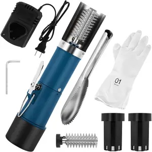 Electric Fish Scaler Remover, Cordless Fish Scale Scraper Cleaner,  Fish Descaling Tool with Manual Scaler, 2  &  Heads