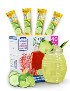 Klass Aguas Frescas Powdered Drink Mix, Cucumber Limeade Flavor, 40 Singles Packets, Zero Sugar, Caffeine Free, 5 Calories, Natural Flavors