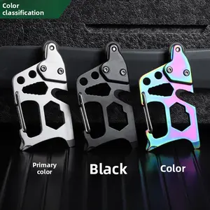 Outdoor EDC Multifunctional Mountaineering Buckle Eight Functions Outdoor Flint Lighter Mountaineering Hook Buckle