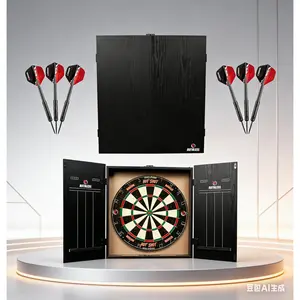 Home Darts Centre Cabinet Set with/Without LED Light Option, Includes Dartboard & 2 Sets of Darts, Complete Home Dart Board Centre