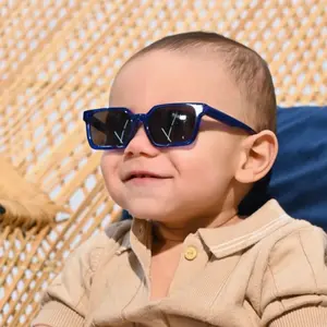 Pokopiko Baby Sunglasses - Retro Square (Sapphire)