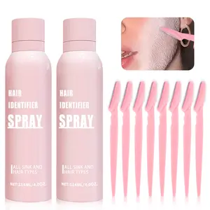 QIUFSSE 2PCS Hair Identifier Spray for Face Shaving, Dermaplaning Spray & Smooth Skin Moisturizer Set