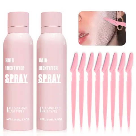 QIUFSSE 2pcs Hair Identifier Spray & Moisturizer Boxed Kit - Alcohol-Free Body Care Cosmetic, Hair Removal Solution, Moisturizing Dermaplaning Aid, Post-Shave Sensitive Skin Depilatories Mousse, Smooth Underarms, 36-Month Shelf Life, No Harmful Substances
