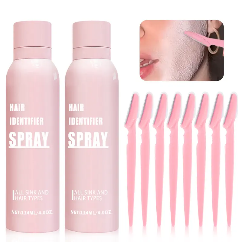 QIUFSSE 2pcs Hair Identifier Spray & Moisturizer Boxed Kit - Alcohol-Free Body Care Cosmetic, Hair Removal Solution, Moisturizing Dermaplaning Aid, Post-Shave Sensitive Skin Depilatories Mousse, Smooth Underarms, 36-Month Shelf Life, No Harmful Substances