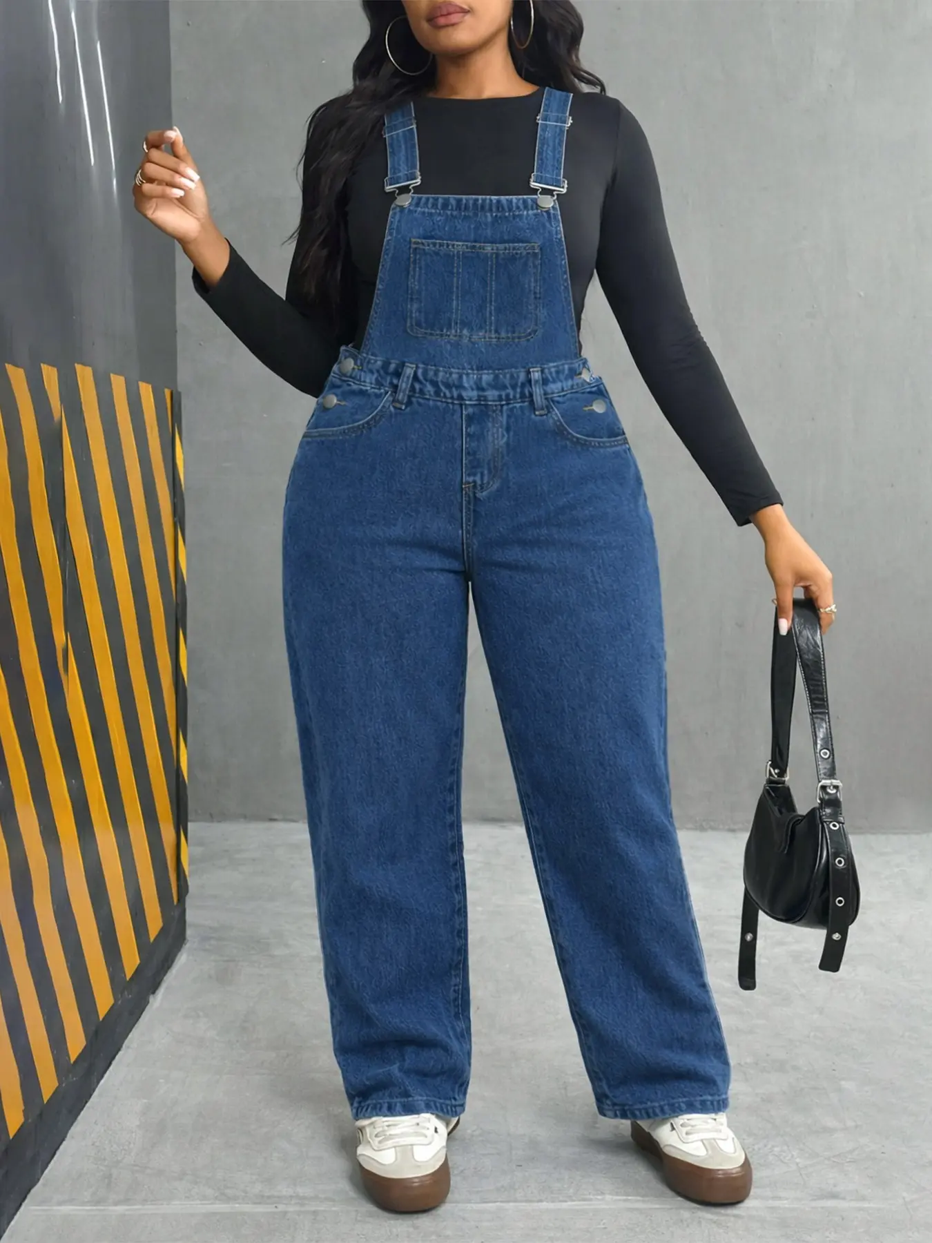 Spring Summer New Plus Size Women's Jumpsuit Adjustable Washed Blue Loose Comfortable Vacation Daily Wear Denim Bib Pants Overalls