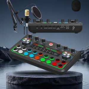 Podcast equipment Bundle, with xlr podcast microphone and K800 sound card, voiece change-audio interface-very suitable for recording, singing, streaming media and games.