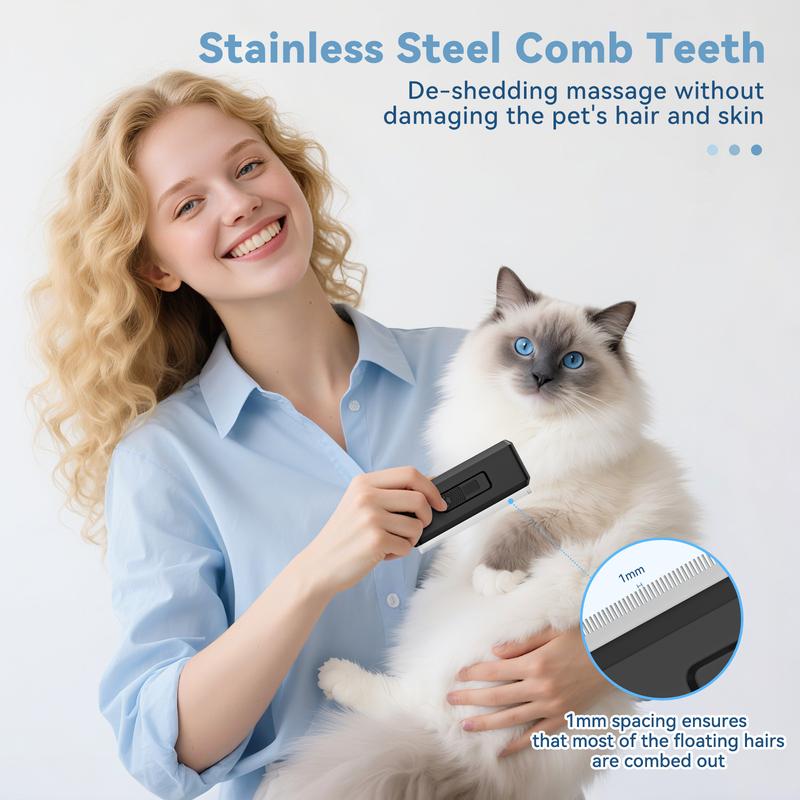 Dog Hair Brush, Retractable Shedding Brush with Dense Teeth, Dog Brushes For Grooming, Cute Grooming Comb for Home, Business Trip, Gentle Pet Comb for Travel