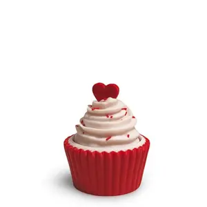 Twisty Cupcake Fidget Clicker with Red Heart on Top and Red Wrapper Design