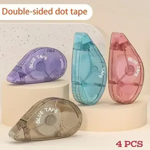 4pcs Dual-Sided Tape Dispenser Rollers, Craft Supplies Diary, Writing Stationery, Ideal for Art Projects, School Office Use, Adhesive Runner