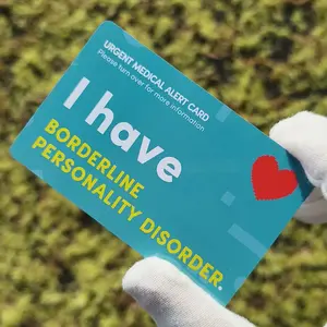 Emergency Medical Alert Card for Mental Health Conditions, Bipolar Disorder & Borderline Personality Disorder, Urgent Notice for Caregivers