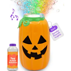 Halloween Bubble Machine with Spooky Sounds Lights and 130ml Bubble Solution for 20 Minutes of Continuous Fun Perfect for Outdoor Halloween Decorations
