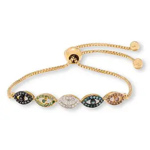 Rarities Fine Jewelry Rarities 14K Gold-Plated Colored Diamond Adjustable Bolo Bracelet