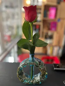 Epoxy recycled jewelry made vase