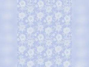 Silhouette | Stitched Dahlia - Cornflower by Anna Maria Textiles | Linen/Cotton Blend Fabric