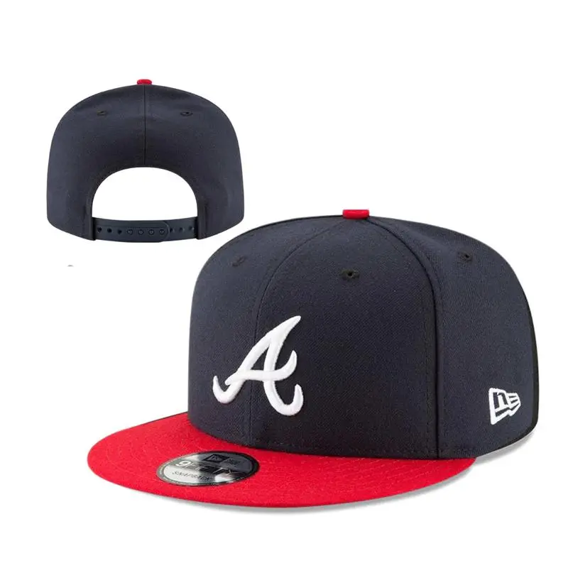 New Era MLB Atlanta Braves 9FIFTY Snapback Cap, Navy & Red Embroidered Baseball Hat, Adjustable Flat Bill, Unisex Streetwear Essential