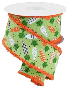 2.5"Pattern Carrots Burlap Ribbon