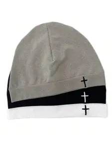 Y2K Embroidered Cross Baker Boy Hat, Unisex Sporty Outdoor Running Cap, Breathable Elastic Material, Fashion Casual Style