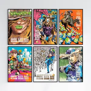 JoJo's Bizarre Adventure Steel Ball Run Poster, JoJos Part 7 Japanese Manga Wall Art, JJBA Series Print, Room Decor for Amine Fans