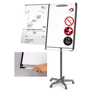 212 MAIN MasterVision Platinum Mobile Easel, 29x41" Modern Whiteboard, Magnetic, Black Frame, White Surface, Bi-Silque Visual Communication Product