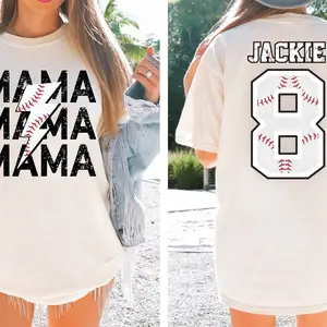 Customized Baseball Mama Tshirt, Your Name Baseball