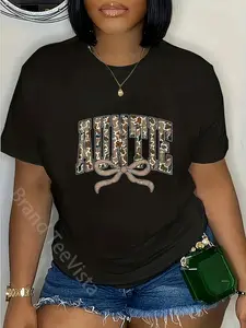 100% Cotton Retro Camo Auntie Coquette Bow Camouflage Auntie New Aunt T-Shirt