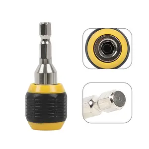 60mm Keyless Drill Chuck Screwdriver Impact Driver Adapter, 1/4 Inch Pop-Out Hex Shank Bit Tool, Quick Change Converter Adapter