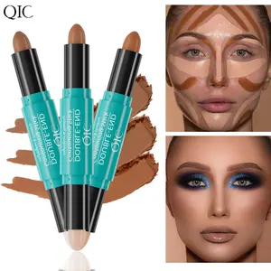 QIC Green Box Dual-Ended Contour Stick Natural 3D Highlight Waterproof Concealer Shadow Stick Primer