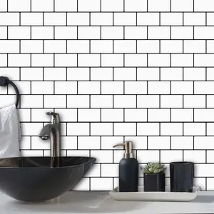 3D Peel & Stick Wall Sticker, 10 Sheets Waterproof & Oil-proof Self-adhesive Wall Sticker, Peel And Stick Wallpaper Designs, Decorative Wallpaper for Home Living Room Bedroom Kitchen Peel And Stick