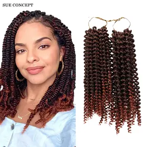 Spring Twist Hair  Synthetic Fiber Braiding  Hair Extensions QUICK&EASY BRAIDING ANTI-B ACTERIAL FIBER ITCHY FREE SWEAL RESISTANT HOT WATER