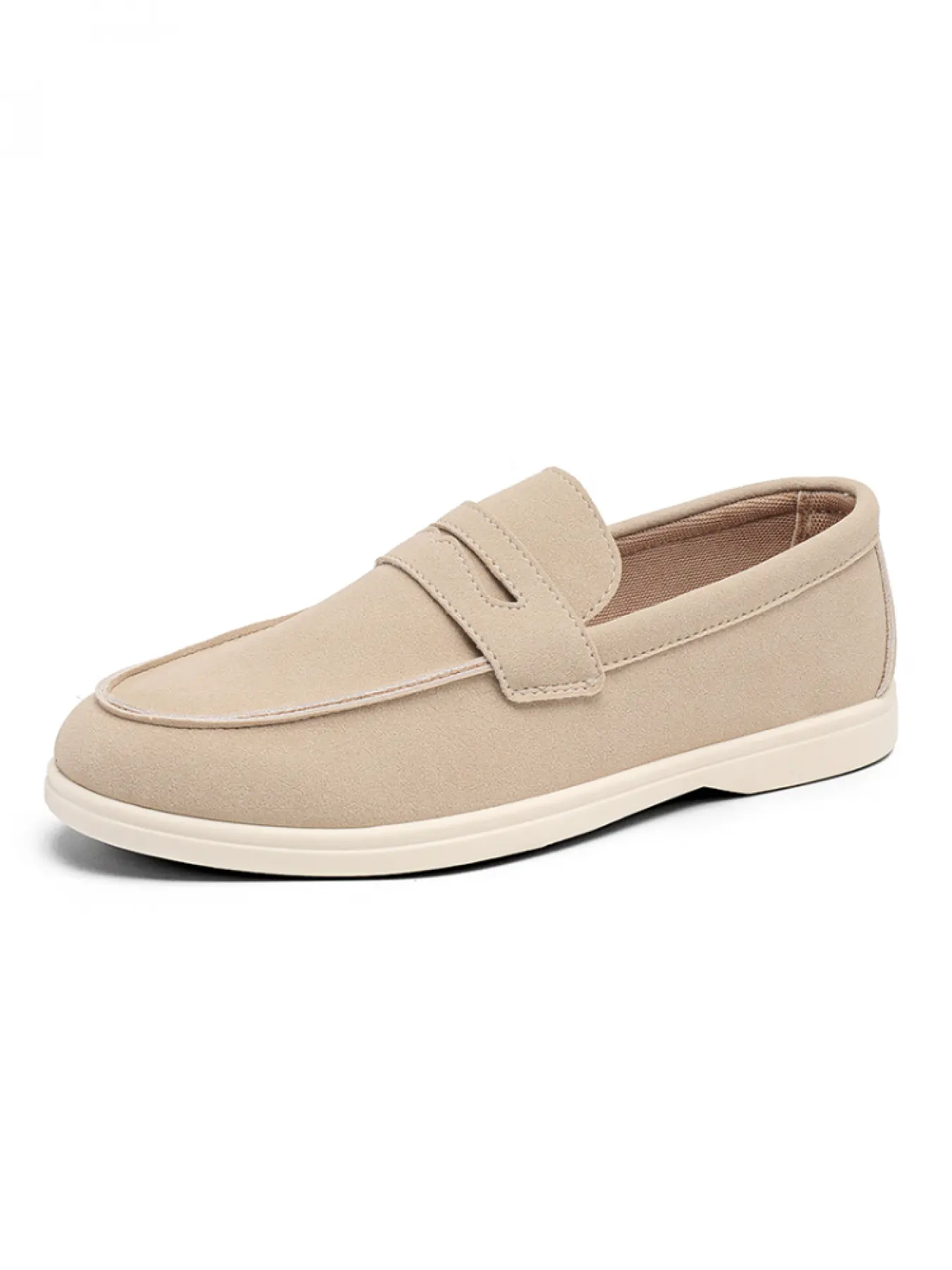 Men's Caramel Suede Buckle Loafers, Minimalist Casual Style, Suede Material + Slip-On Design + Soft Non-Slip Sole, Caramel Warm, Easy to Wear , Ideal for Daily Outfits & Light Business Commuting