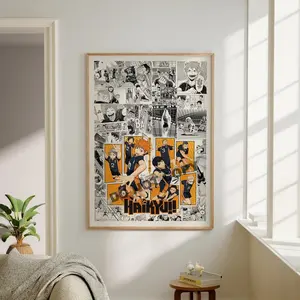 Anime Manga Poster - Haikyuu - Wall Art - Shoyo Hinata - Volleyball Anime Gift - POSTER NO FRAME