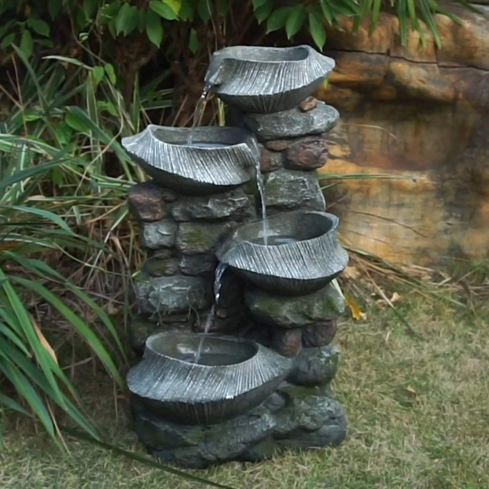19x15x31.5" Indoor Outdoor Stone Water Fountain