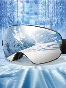 Unisex Fashion Ski Sunglasses, OTG Snowboard Goggles, Replaceable Anti-Fog Lenses, UV 400 Protection, Fall & Winter Sports Eyewear, Windproof Sports Eyewear