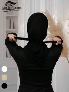 Women's Plain Color Balaclava, Elastic Turban Headscarf, Breathable Sweat-Absorbing Sports Cap, Suitable for Yoga Fitness Daily Wear, Scarf Head Wrap