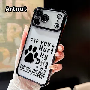 Compatible  Phone Case iPhone 17 Pro Max 16 15 Plus Air 14 13 12 11 E Dog Paw Vow Pattern Transparent Full Coverage Four Corners Anti-drop Casing