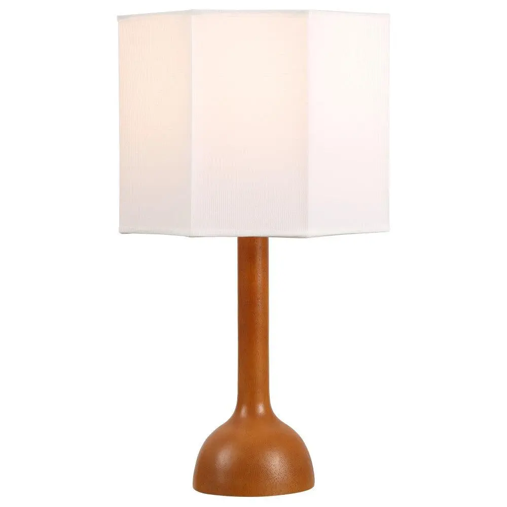 Lisbet 21" Mid-Century Modern Tubular Gourd Resin LED Table Lamp with Octagonal Shade